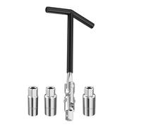 JIEBWCHA Set di bussole per candele, set di attrezzi con manico a T in acciaio al carbonio per candele, strumento di riparazione compatto per moto, roulotte, rimorchi e tosaerba