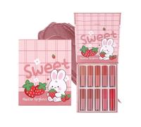 JIEBWCHA Set di lucidalabbra, 10 colori, a lunga durata, non | per donne e ragazze, per uso quotidiano e matrimoni
