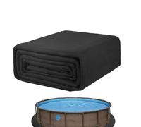 JIEBWCHA Tappetino quadrato per piscina, 3,7/4,6/5,5/7,6 cm, per piscina fuori terra, in materiale geotessile, antiscivolo, resistente agli strappi, per cortile, prato, giardino