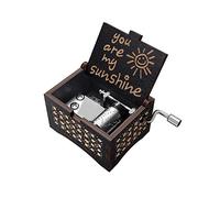 Jieddey Carillon in Legno,Carillon tu Sei Il Mio Sole Carillon Vintage Carillon Classico Regalo Carillon a Manovella di papà Bambino Bambina per Compleanno Natale Decorazione Domestica Noir