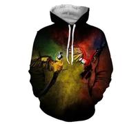 JIEDEDIAM Felpa con Cappuccio 3D con Cappuccio colorato Pappagallo Animale Carino Felpa da Uomo/Donna Autunno e Inverno Cappotto Divertente Giacca da Uomo