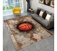 JIEDEDIAM Tappeto con motivo a cartoni animati di basket 3D di grandi dimensioni, adatto per soggiorno, camera da letto, divano, sala giochi, zerbino decorativo, tappetino antiscivolo per bambini.