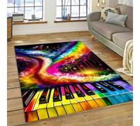 JIEDEDIAM Tappeto con tasti di pianoforte in 120D fantasy, strumento musicale, per camera da letto, soggiorno, divano, decorazione, grande tappetino da pavimento per bambini, regalo.