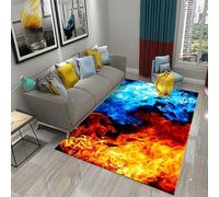 JIEDEDIAM Tappeto con tema ghiaccio e fuoco Yin Yang, adatto per soggiorno, divano, tavolino, camera da letto, comodino, corridoio, studio.