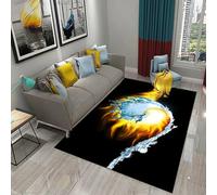 JIEDEDIAM Tappeto con tema ghiaccio e fuoco Yin Yang, adatto per soggiorno, divano, tavolino, camera da letto, comodino, corridoio, studio.