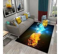 JIEDEDIAM Tappeto con tema ghiaccio e fuoco Yin Yang, adatto per soggiorno, divano, tavolino, camera da letto, comodino, corridoio, studio.
