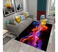 JIEDEDIAM Tappeto con tema ghiaccio e fuoco Yin Yang, adatto per soggiorno, divano, tavolino, camera da letto, comodino, corridoio, studio.