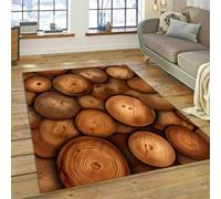 JIEDEDIAM Tappeto con venature del legno 3D colorato, decorazione per la casa, soggiorno, camera da letto, corridoio, tappetino antiscivolo, tavolino da caffè, tappetino morbido per pavimenti.