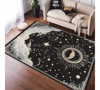 JIEDEDIAM Tappeto mistico in stile tarocchi con stelle, luna e sole come tappetini decorativi, adatto per soggiorno, camera da letto e zerbini.