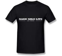 JIEERYIN Magic Mike Live Tour Logo Design Mens T Shirts Black T-Shirt Black S