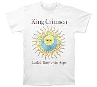 JIEERYIN Men's Larks' Tongues in Aspic White T Shirt White T-Shirt White M