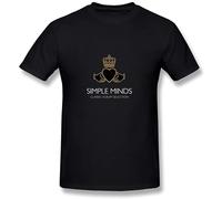 JIEERYIN Men's Simple Minds Band Logo T Shirt T-Shirt Black L