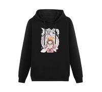 JIEERYIN Retro Death Note Misa Amane Hooded for Men Long Sleeve Tops Manga Hoody Pure Cotton Tshirt Fans Hoodies Gift Black L