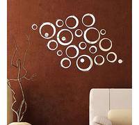 jieGorge Adesivo da parete rimovibile in vinile con cerchi a specchio, decorazione per la casa, decorazione per la casa per il giorno di Pasqua (bianco)