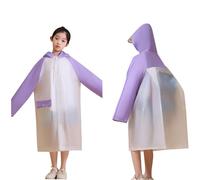 jieGorge Impermeabile con cappuccio per bambini con bottoni Poncho impermeabile impermeabile lunghi cappotti antipioggia per bambini Tuta impermeabile riutilizzabile con copertura zaino Giacca