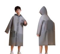 jieGorge Impermeabile con cappuccio per bambini con bottoni Poncho impermeabile impermeabile lunghi cappotti antipioggia per bambini Tuta antipioggia riutilizzabile con copertura zaino Giacca