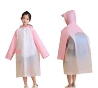jieGorge Impermeabile con cappuccio per bambini con bottoni Poncho impermeabile impermeabile lunghi cappotti antipioggia per bambini Tuta antipioggia riutilizzabile con copertura zaino Giacca