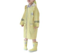 jieGorge Impermeabile per bambini impermeabile con striscia riflettente, leggero, poncho riutilizzabile con cappuccio con copertura per zaino, poncho a pioggia lunga, per la scuola età 10-11 anni