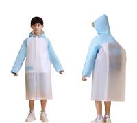 jieGorge Impermeabili con cappuccio per bambini con bottoni Poncho impermeabili impermeabili lunghi cappotti antipioggia per bambini Tuta antipioggia riutilizzabile con copertura per zaino Giacca