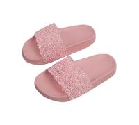 jieGorge Sandali da bambina con paillettes glitterate, pantofole da doccia estive da spiaggia, antiscivolo, con punta aperta, per interni ed esterni, rosa, 47 1/3 EU