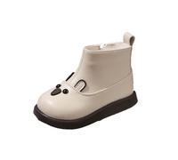 jieGorge Stivali corti invernali per ragazze stivali caldi in velluto con cerniera laterale fondo morbido durevole antiscivolo scarpe in pelle PU per bambini carino cartone animato coniglio Martin