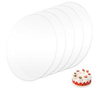 JIEHIN 5 tavole rotonde, 30 cm, in acrilico, trasparenti, rotonde, riutilizzabili, per torte e torte