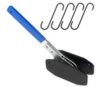 JIEHIN Divaricatore del Pistone del Freno, Strumento pressa pistone a cricchetto, Pinze Flottanti Fisse per Manutenzione Riparazione Freni Auto, con 4 Ganci di Ricambio, 230 x 60 mm, Blu