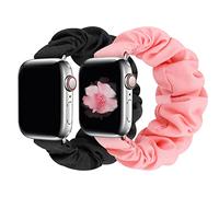 JIELIELE Compatibile con cinturino Scrunchie Apple Watch 38 mm, 40 mm, 41 mm, 42 mm, 44 mm, 45 mm, cinturino elastico per iWatch serie 8, 7 6 5 4 3 2 1 Ultra SE (S-42/44 B +P)