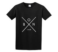JIELIFENG Bon Iver Jacket City Simple Soft Grinding Letter T-Shirt Black 3XL