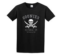 JIELIFENG Goonies Never Say Die Ship Wheel Design Super Youth Comfortable T-Shirt Black S