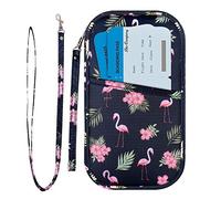 jiemei Porta passaporto per famiglia RFID, impermeabile, organizer per documenti da viaggio, per carte di credito, per uomini e donne