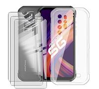 JIENI Cover per Ulefone Armor 11T Custodia + 3 Pezzi Vetro Temperato Pellicola (6.09"), Trasparente Silicone Custodie Protettivo Cartoon Case Morbido TPU Guscio Copertura - Clear
