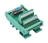 Jienk Modulo di interfaccia femminile del supporto della guida di baccano D-SUB di VGA DB15 3Row, scheda di rottura della morsettiera del porto di D-SUB 15 Pin