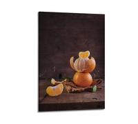 JIERUANYING Decorazione artistica da parete con immagine di natura morta arancione sbucciata, decorazione artistica da parete per cucina e sala da pranzo, poster decorativo moderno da appendere, 30 x