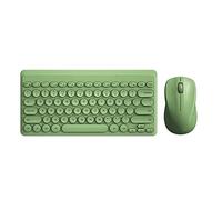 JieruiDeng - Tastiera compatta con 79 tasti, stile retrò, mini tastiera per computer, 2,4 G, USB, wireless e mouse silenziosi, set per laptop, desktop, PC, iPad (verde)