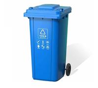 JIESOO Bidoni Spazzatura Esterno 30L/50L/80L/100L/120L/240L con Coperchi E Ruote,for Ristoranti/ospedali/uffici/magazzini/casa(Blue,80L)