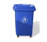 JIESOO Bidoni Spazzatura Esterno 30L/50L/80L/100L/120L/240L con Coperchi E Ruote,for Ristoranti/ospedali/uffici/magazzini/casa(Blue,50L)