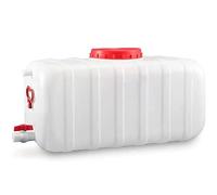 JIESOO Contenitore d'Acqua, Serbatoio Stoccaggio dell'Acqua Quadrato Orizzontale con Coperchio E Valvola Plastica Secchio d'Acqua(50L)