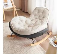 JIESOO Sedia Dondolo Imbottita Seduta Imbottita Con Cuscino Flanella For Soggiorno, Camera Letto(Gray)