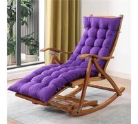JIESOO Sedia Dondolo Pieghevole Reclinabile con Poggiapiedi, Sedia Imbottita Morbida Balcone Bordo Piscina Cortile Sedia Tempo Libero Con Base Legno For Anziani, Design Ergonomico(Purple)