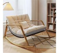 JIESOO Sedia Dondolo Soggiorno con Cuscino Morbido, Sedia Dondolo Comoda E Traspirante For Camera Da Letto, Moderna Sedia Giardino Esterni, Sedie Gravità Zero Con Braccioli,Sedie Ergonomiche(Off-white