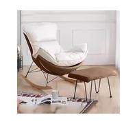 JIESOO Sedia Dondolo Tempo Libero,Sedile Imbottito, Reclinabile Moderna, Poltrona Dal Design Antiribaltamento(A)