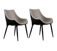 JIESOO Sedie da Pranzo Moderne Set di 2, Sedie Cucina Soggiorno, Sedie Imbottite Pelle con Schienale Alto Imbottito, Piedini Acciaio Affusolati Facile Montare(B)
