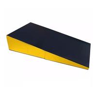 JIESOO Tappetino Palestra Pieghevole Inclinato Cuneo, Formaggio for Ginnastica, Arti Marziali, Cheerleading, Allenamento Stretchin Danza,Yoga(Black yellow,120x60x35cm)