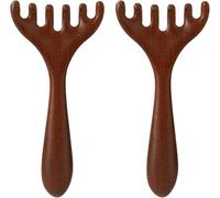 Jieunnxx - Pettine da massaggio in legno, 2 pezzi, a sei artigli, per cuoio capelluto, adatto per occhi, viso, collo e spalle, massaggiatore manuale a sei punti, adatto per entrambi