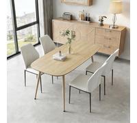 JIEXI Set di tavolo da pranzo moderno per 4 persone, superficie resistente e 4 sedie a forma di U, mobili da cucina e sala da pranzo, ideale per piccoli spazi (1 tavolo + 4 sedie)