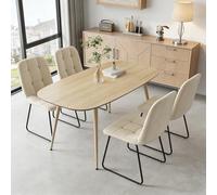 JIEXI Set di tavolo da pranzo moderno per 4 persone, superficie resistente e 4 sedie a forma di U, mobili da cucina e sala da pranzo, ideale per piccoli spazi (1 tavolo + 4 sedie)