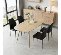 JIEXI Set di tavolo da pranzo moderno per 4 persone, superficie resistente e 4 sedie a forma di U, mobili da cucina e sala da pranzo, ideale per piccoli spazi (1 tavolo + 4 sedie)