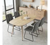 JIEXI Set di tavolo da pranzo moderno per 4 persone, superficie resistente e 4 sedie a forma di U, mobili da cucina e sala da pranzo, ideale per piccoli spazi (1 tavolo + 4 sedie)