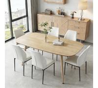 JIEXI Set di tavolo da pranzo moderno per 6 persone, superficie resistente e 6 sedie a forma di U, mobili da cucina e sala da pranzo, ideale per piccoli spazi (1 tavolo + 6 sedie)